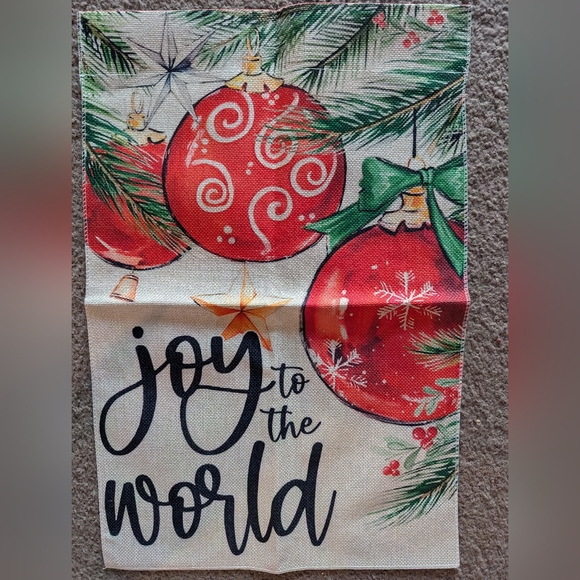 None Other - 2/$12 "Joy to the World" Garden Patio Yard Flag 12 x18